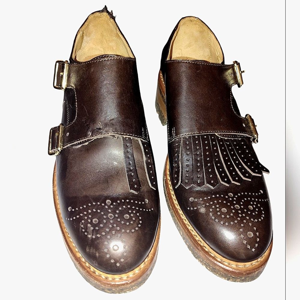 Office of Angela Scott Ms Francoise Double-Monkstrap Loafer EU37.5 US7.5 (FLAWS)
